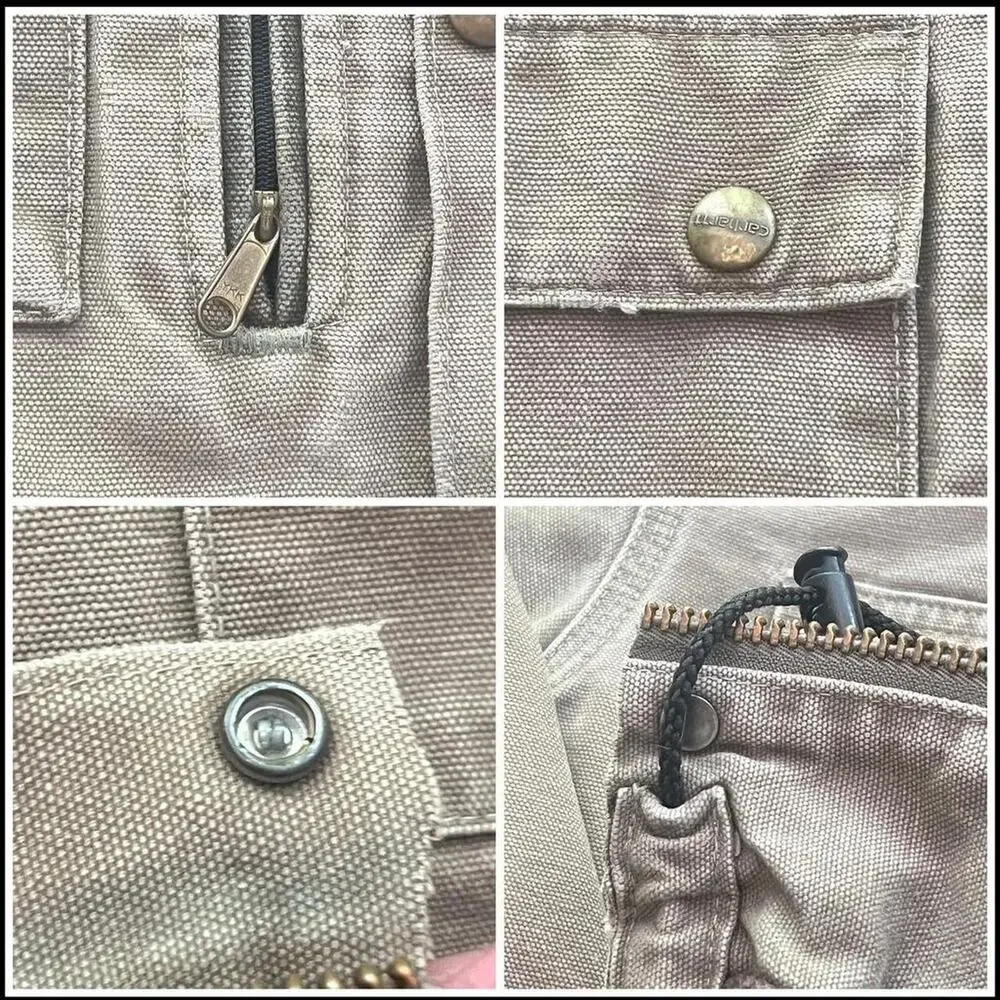 Carhartt Duck Canvas Tan Detroit Jacket Blanket Line Corduroy Collar M Union USA - Picture 2 of 6